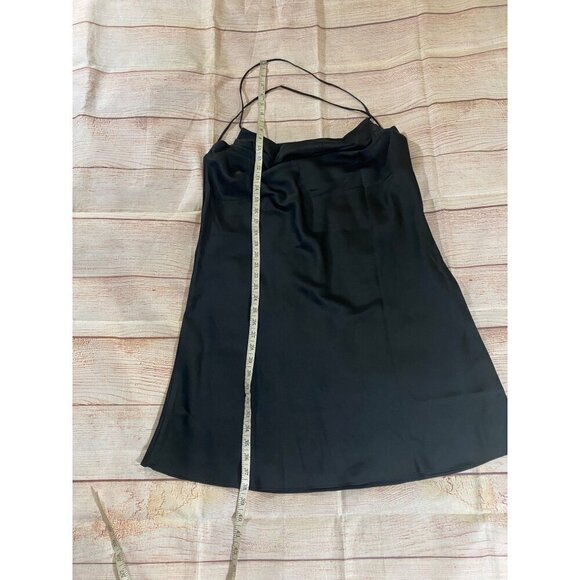 NWT The Blu Ivy Women's Black Satin Mini Cocktail Dress - Large - Picture 6 of 14